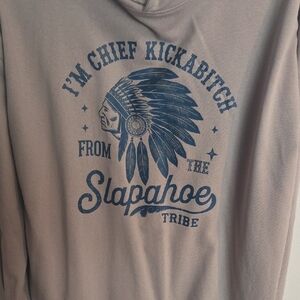 Boutique bought - Gray and Blue Graphic Hoodie NWOT  never worn.